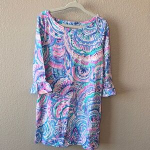 Lilly Pulitzer Girls Mini Sophie Ruffle in “Happy as a Clam”